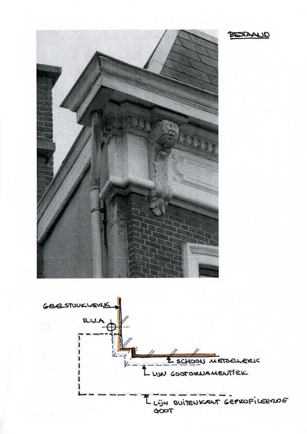 bestaande detailering van de gootlijst