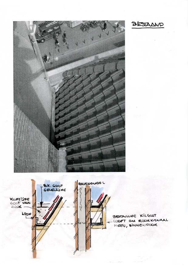 bestaande detailering van de kilgoot